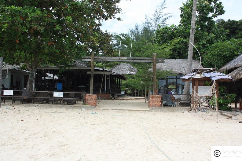 Cafes on waterfron in Kapas Island