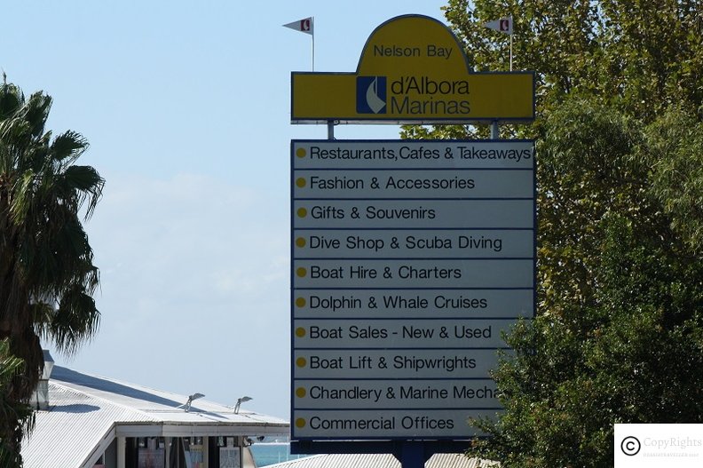 D'Alboras Marinas is the main waterfront at Nelson Bay