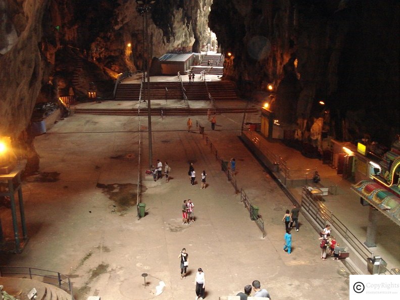 Rock formation and Temple on the top of the hill at Batu Caves