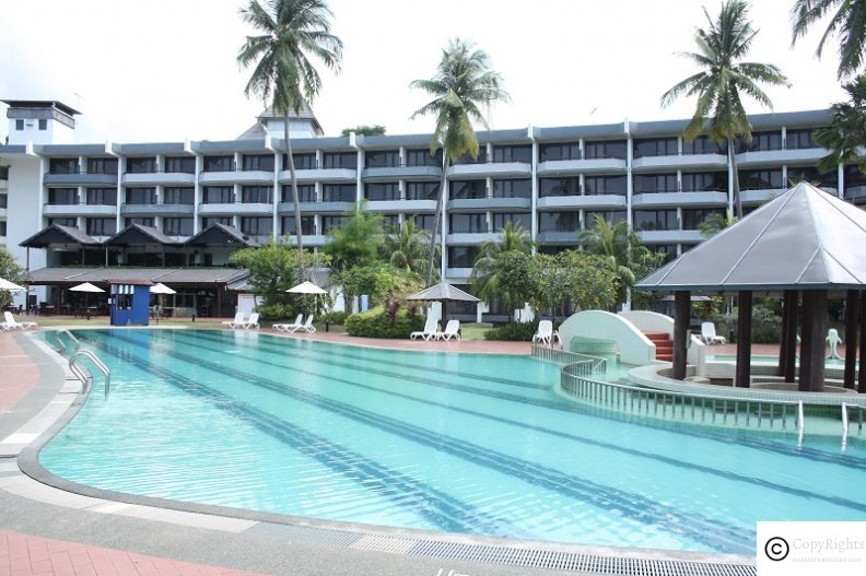 Outdoor pool near the beach at Tunamaya Beach Resort in Desaru